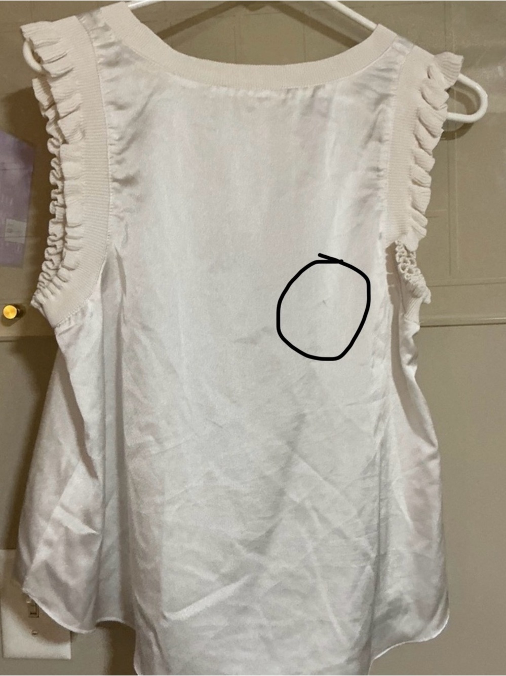 Chic White Ruffled Blouse - Picture 6 of 6